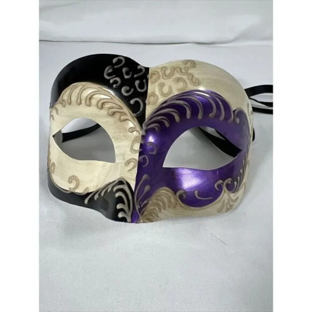 Purple White Black Masquerade Mardi Gras Halloween Ball Mask‎
